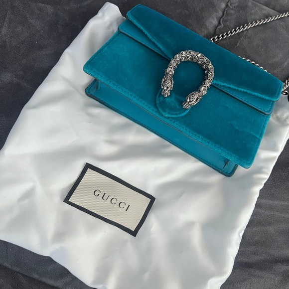 Gucci Teal Velvet Super Mini Dionysus Crossbody - Picture 2 of 5